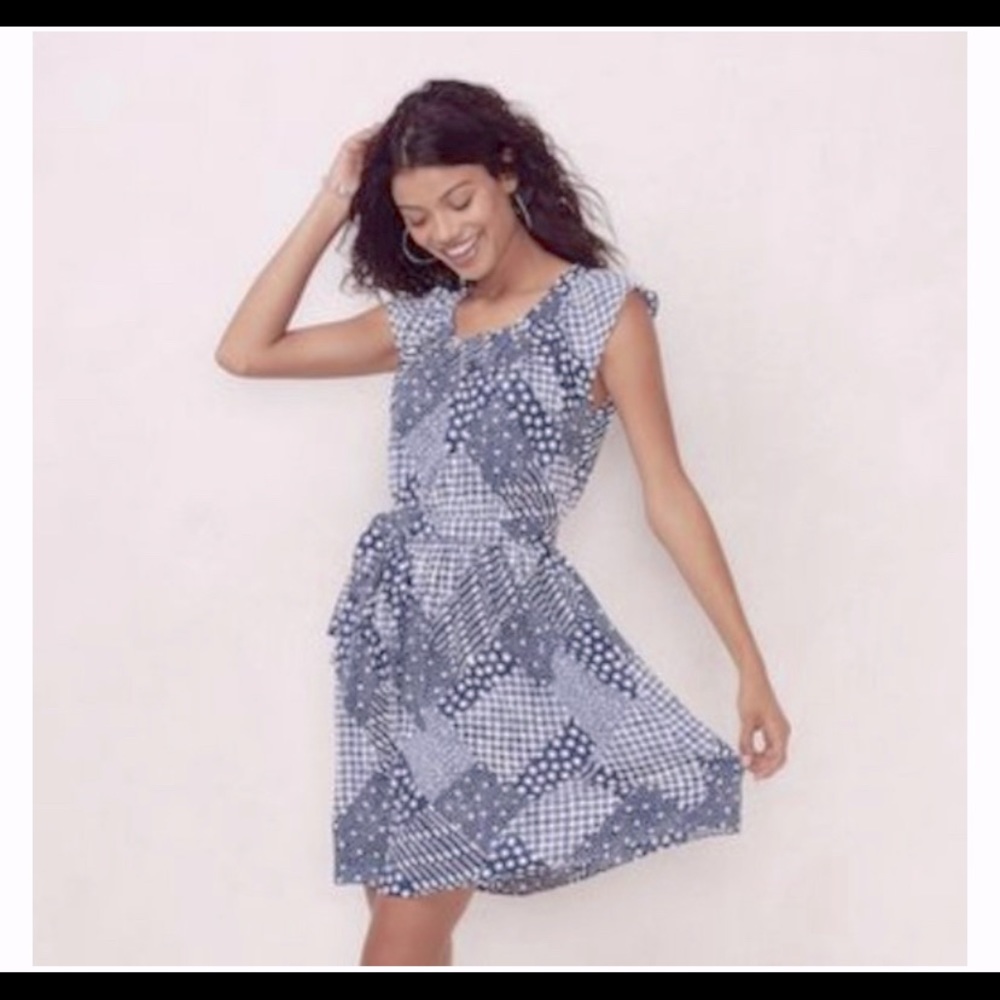 Lauren Conrad Navy Patchwork Dress